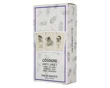 Cologne Santo Sunset packaging with skull designs on a white background
