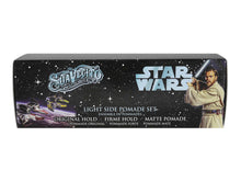 Load image into Gallery viewer, Star Wars-themed pomade set packaging with Obi-Wan holding a lightsaber.
