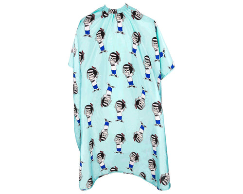 Mascot Club Blue Barber Cape - Kid's - Front View